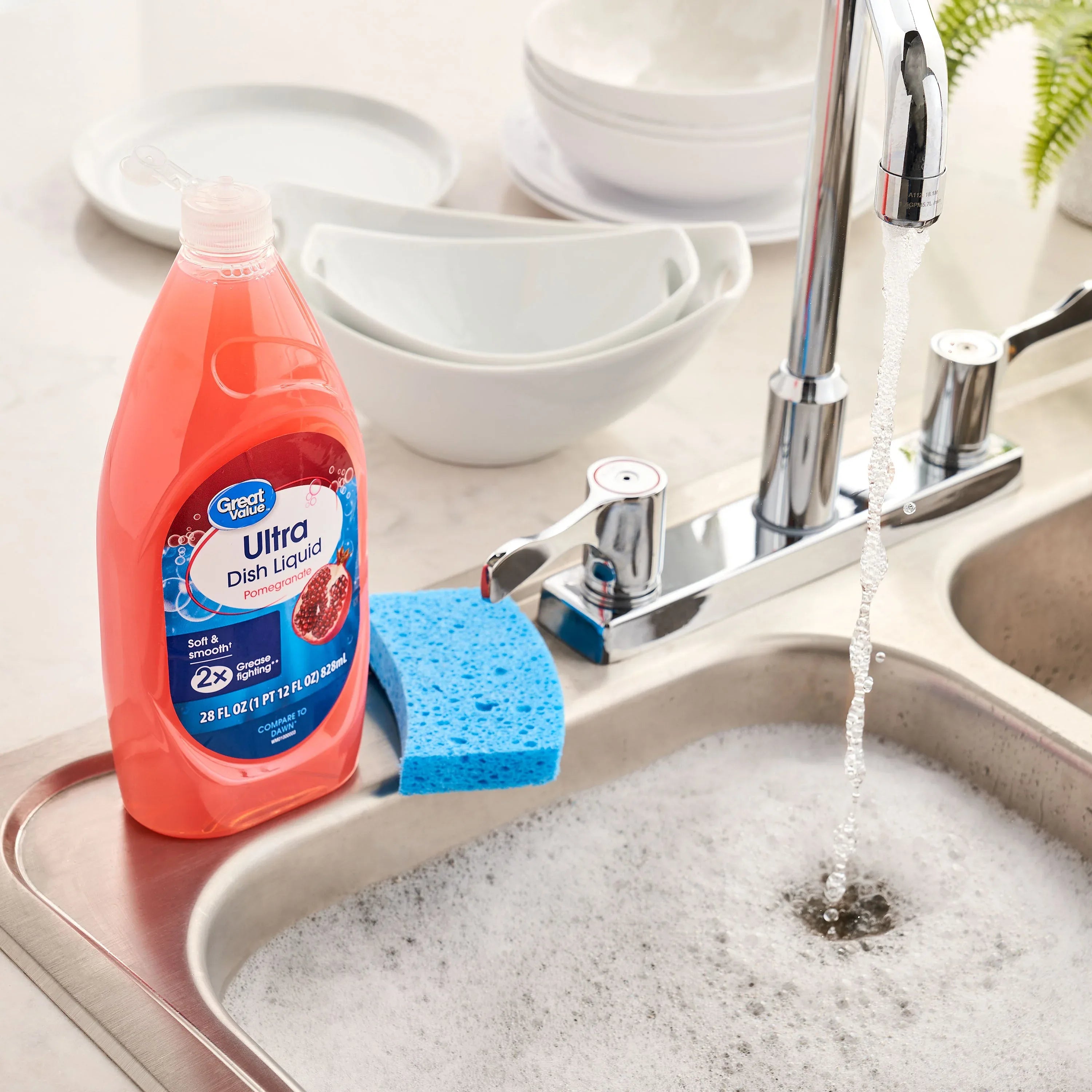 Great Value Soft & Smooth Ultra Dish Liquid, Pomegranate, 28 fl oz - USA MEGA SHOP