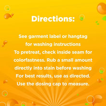 Laundry detergent directions text: see garment label or hangtag for washing instructions