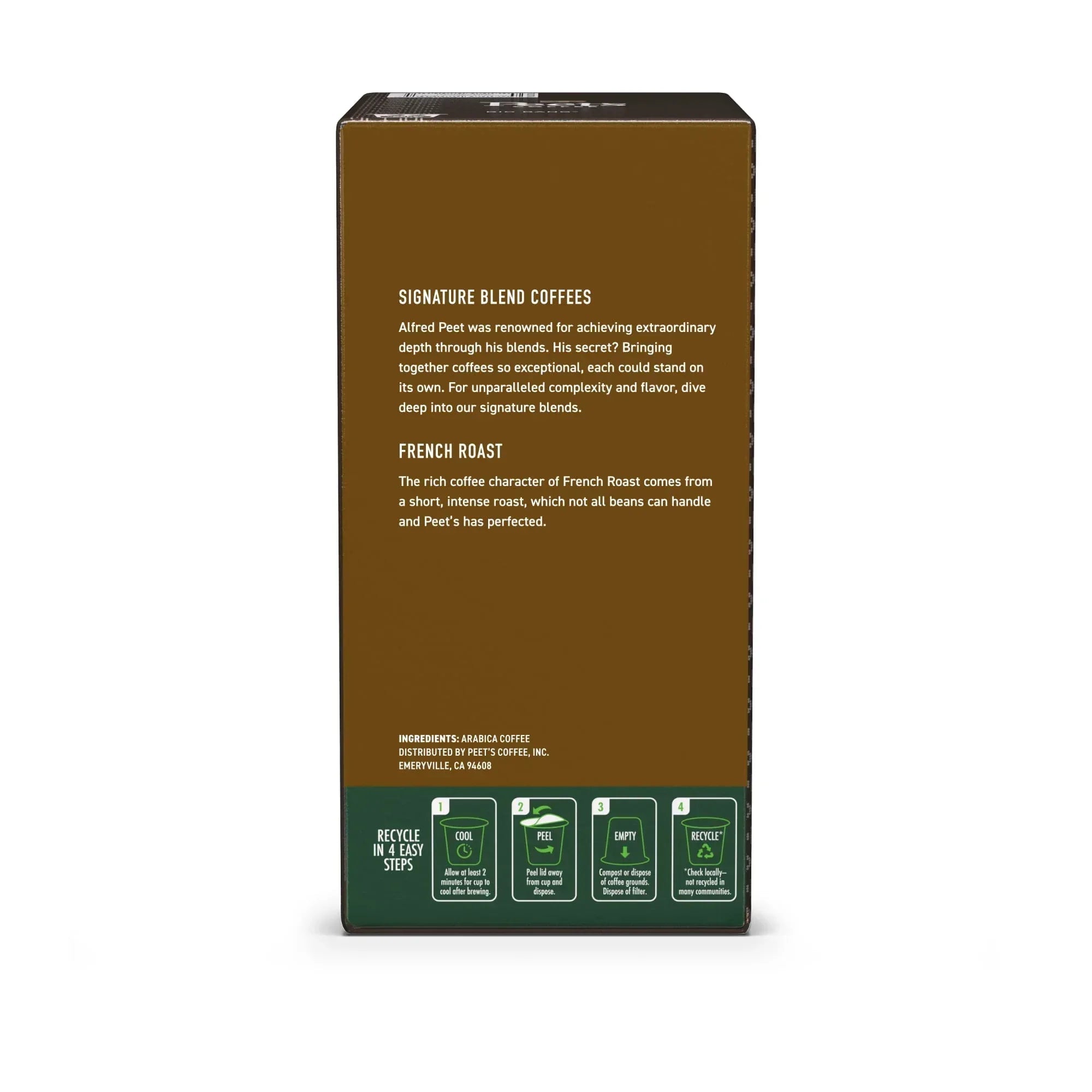 Peet's Coffee French Roast Premium Dark Roast Single Serve Coffee Pods, 22 Count