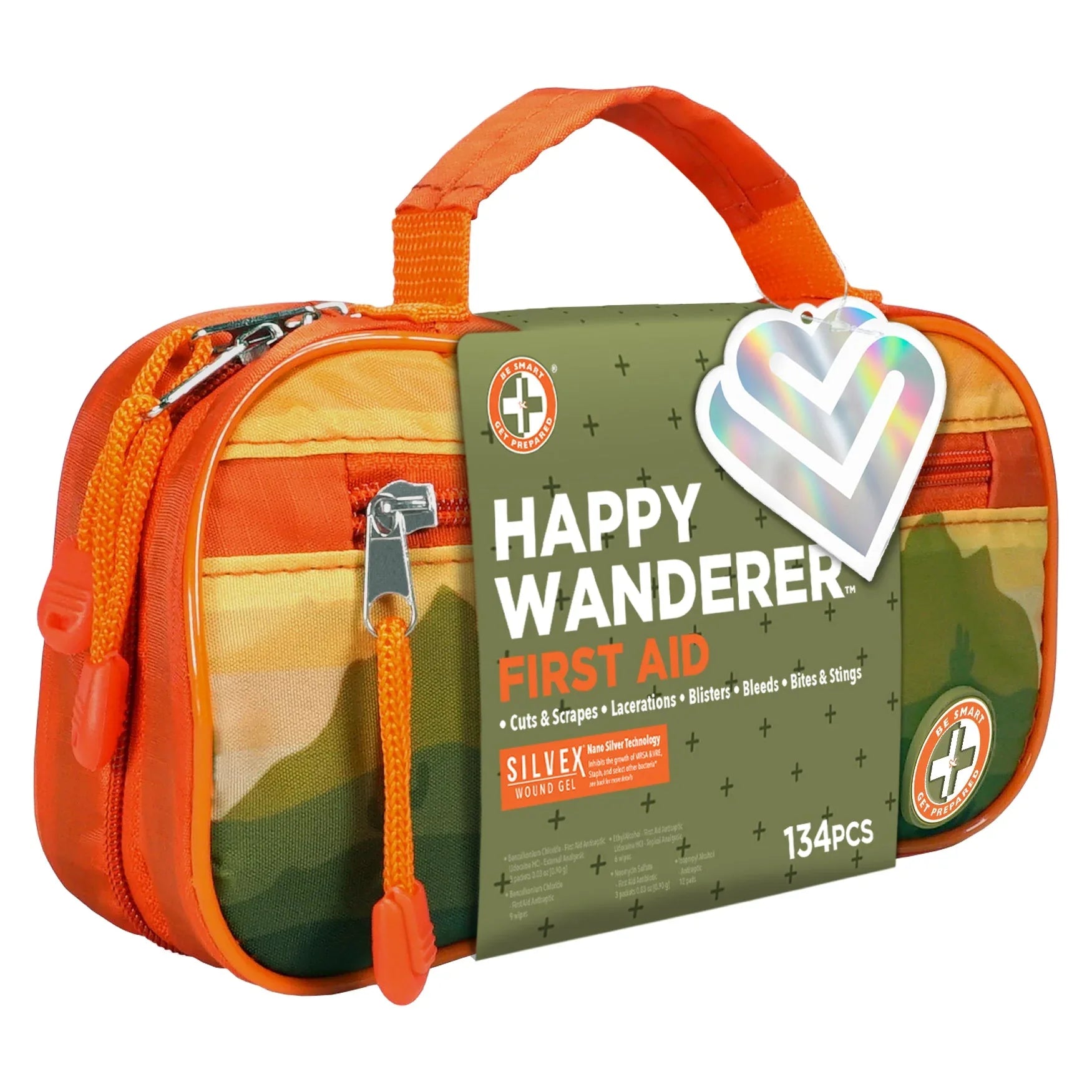 Be Smart Get Prepared Outdoor First Aid - Happy Wanderer, 134 Piece - USA MEGA SHOP