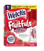 Welch's Fruitfuls strawberry soft fruit strips box, 10 strips