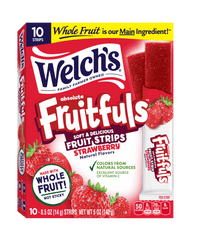 (3 pack) Welch's Fruitfuls Strawberry Soft Fruit Strips, .5 oz (10 pack)