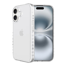 Clear gel phone case for iPhone 16 with raised camera area and slim protective sides