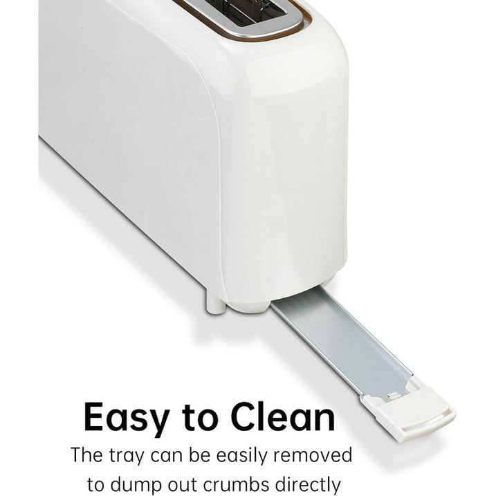 2-Slice Slim Toaster, 6 Shade Settings with Cancel, Reheat & Defrost, 10" Long Slot, Auto Shut off, Removable Crumb Tray, Black