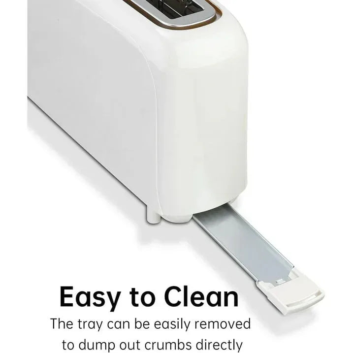 2-Slice Slim Toaster, 6 Shade Settings with Cancel, Reheat & Defrost, 10" Long Slot, Auto Shut off, Removable Crumb Tray, Black