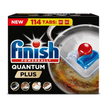 Finish Quantum Plus dishwasher pod package, 114 tabs