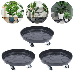 CNCEST 14.17-in L x 14.17-in D x 3.94-in H Black 3 Pieces Included Plant Caddy - USA MEGA SHOP