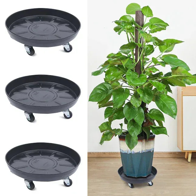 CNCEST 14.17-in L x 14.17-in D x 3.94-in H Black 3 Pieces Included Plant Caddy