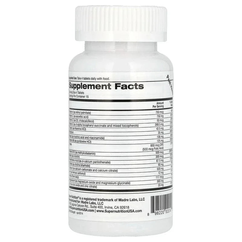 Super Nutrition, Super Immune, Immune-Strengthening Multivitamin with Glutathione, High-Potency Vitamins, Minerals and Herbs, 60 Tablets - USA MEGA SHOP