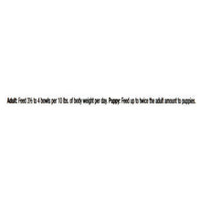 Feeding guide text for wet dog food, Pure Balance grain-free beef dinner