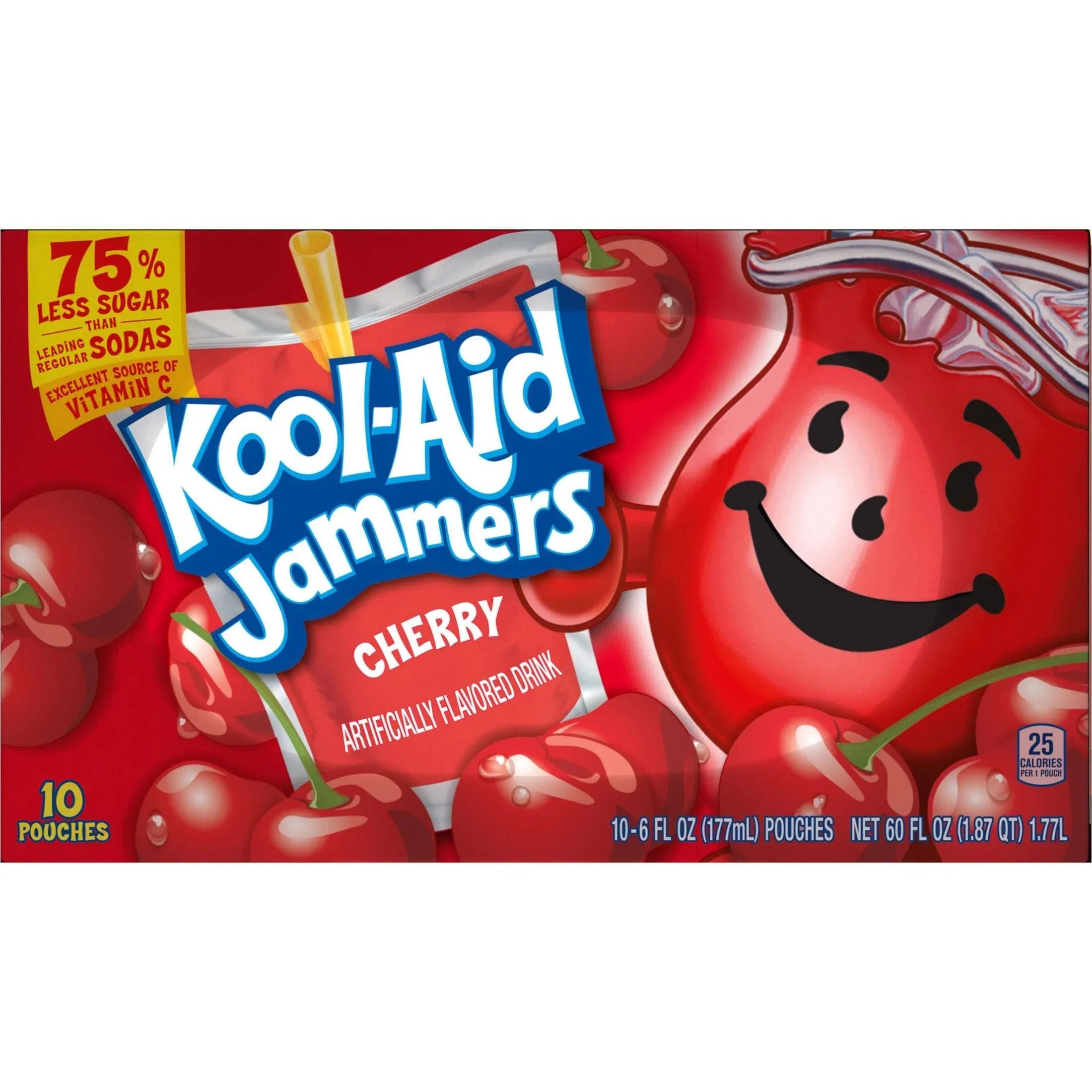 Kool-Aid Jammers Tropical Punch, Grape & Cherry Flavored 0% Juice Drink Variety Pack, 30 ct Box, 6 fl oz Pouches