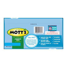 Assorted fruit snack box back panel with barcode and product icons