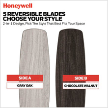 Reversible ceiling fan blades: gray oak and chocolate walnut, 5-blade set