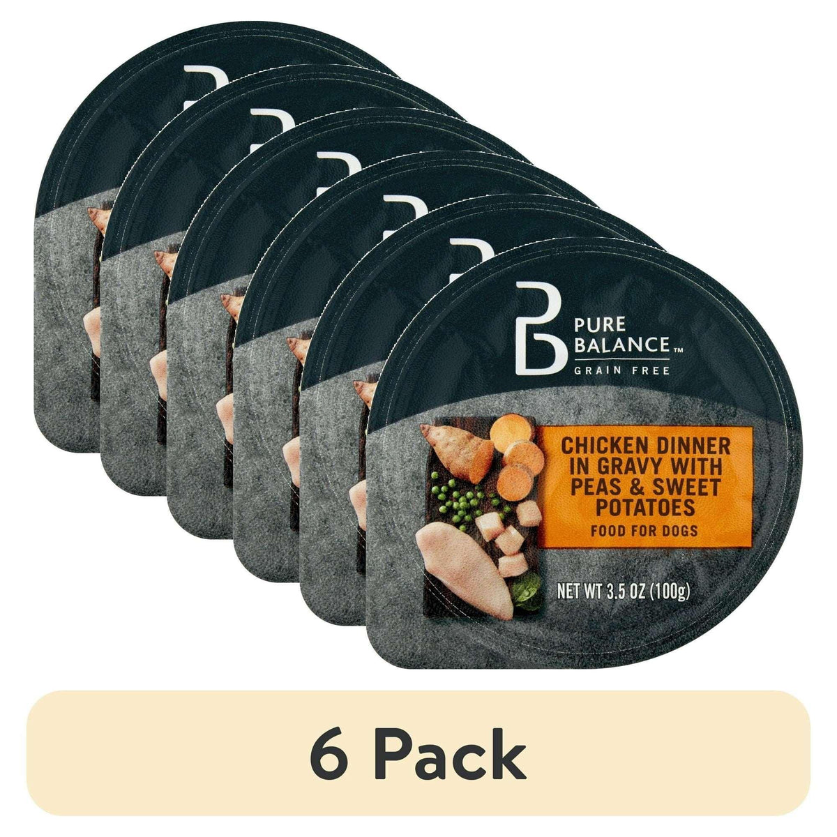 (6 pack) Pure Balance Chicken and Gravy Wet Dog Food, Grain-Free 3.5 oz. Cup