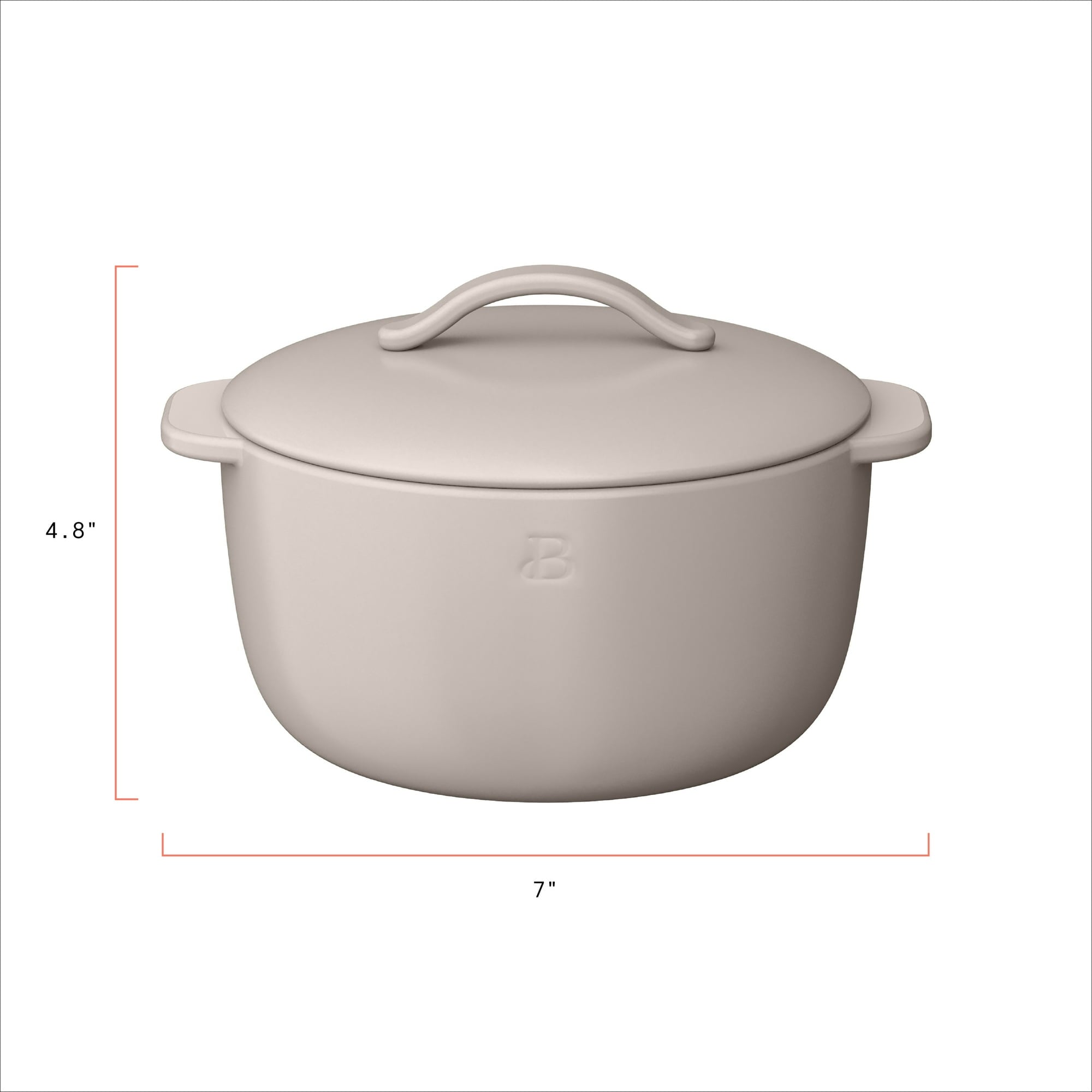 Beautiful 1 QT Stoneware Covered Casserole Dish, Porcini Taupe by Drew Barrymore