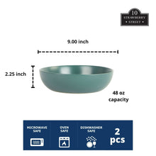 Matte emerald green serving bowl, oval shape, 48 oz capacity