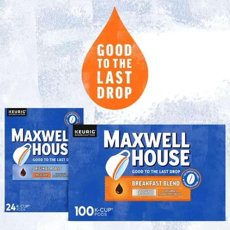Maxwell House Breakfast Blend Light Roast K Cup Coffee Pods (100 Pk.)