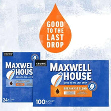 Maxwell House breakfast blend light 100 K-Cup pod boxes with Good to the Last Drop logo
