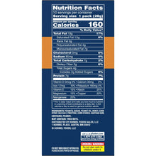 Back nutrition facts label for honey roasted peanuts with full nutrient breakdown
