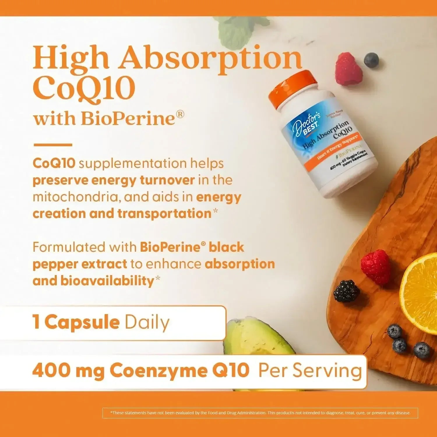 Doctor's Best, High Absorption CoQ10 with BioPerine®, 60 Veggie Caps