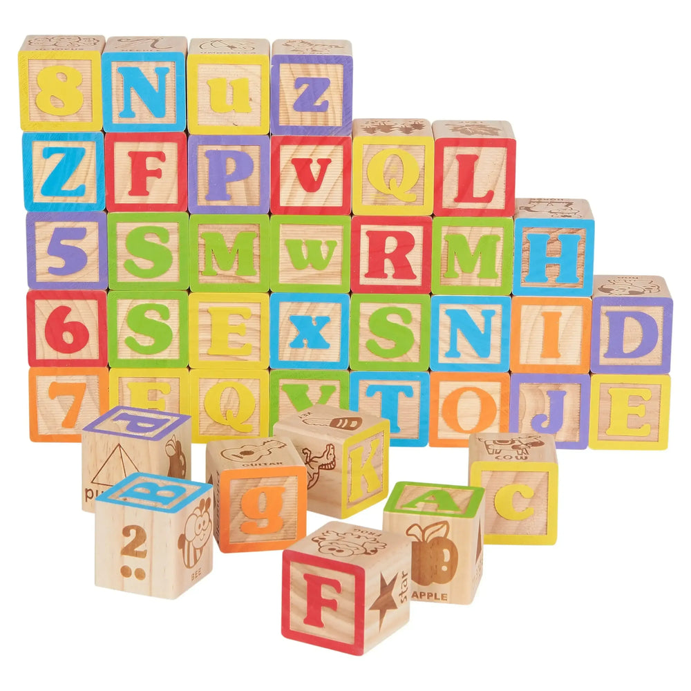 Spark Create Imagine ABC Wooden Blocks, 40 Pieces, Baby and Toddler Toys for Ages 18 months and older - USA MEGA SHOP