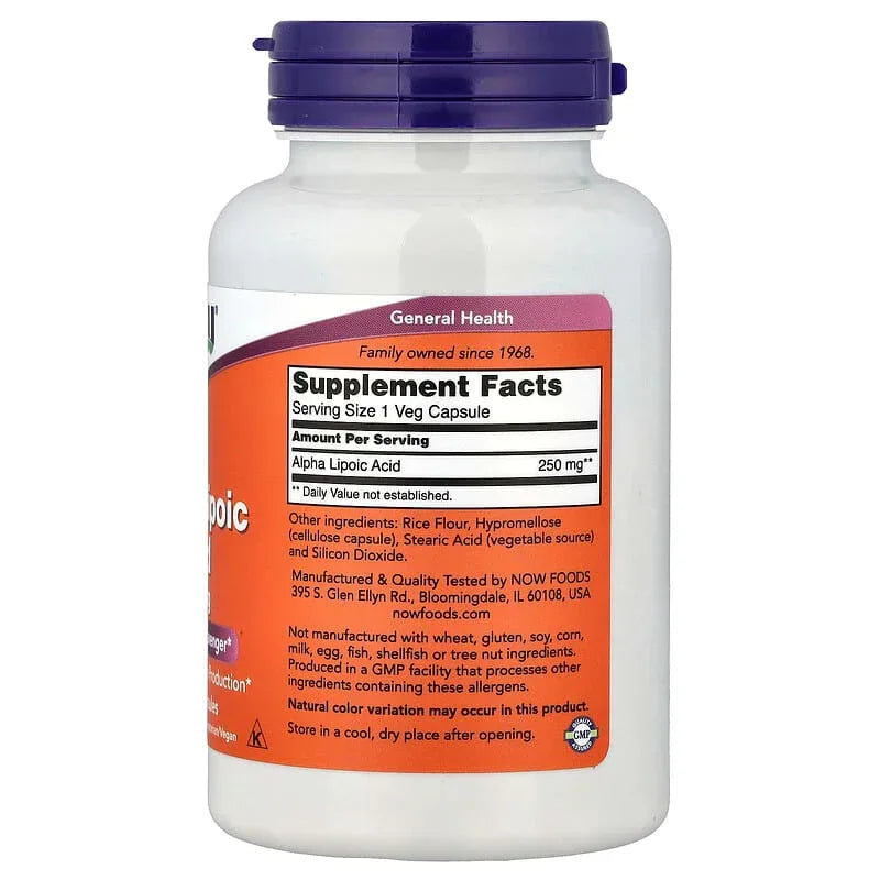 NOW Foods, Alpha Lipoic Acid, Veg Capsules