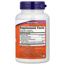 Supplement bottle with blue cap, white label, orange Supplement Facts panel