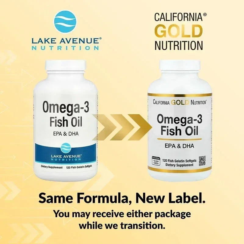 California Gold Nutrition, Omega-3 Fish Oil, 120 Fish Gelatin Softgels