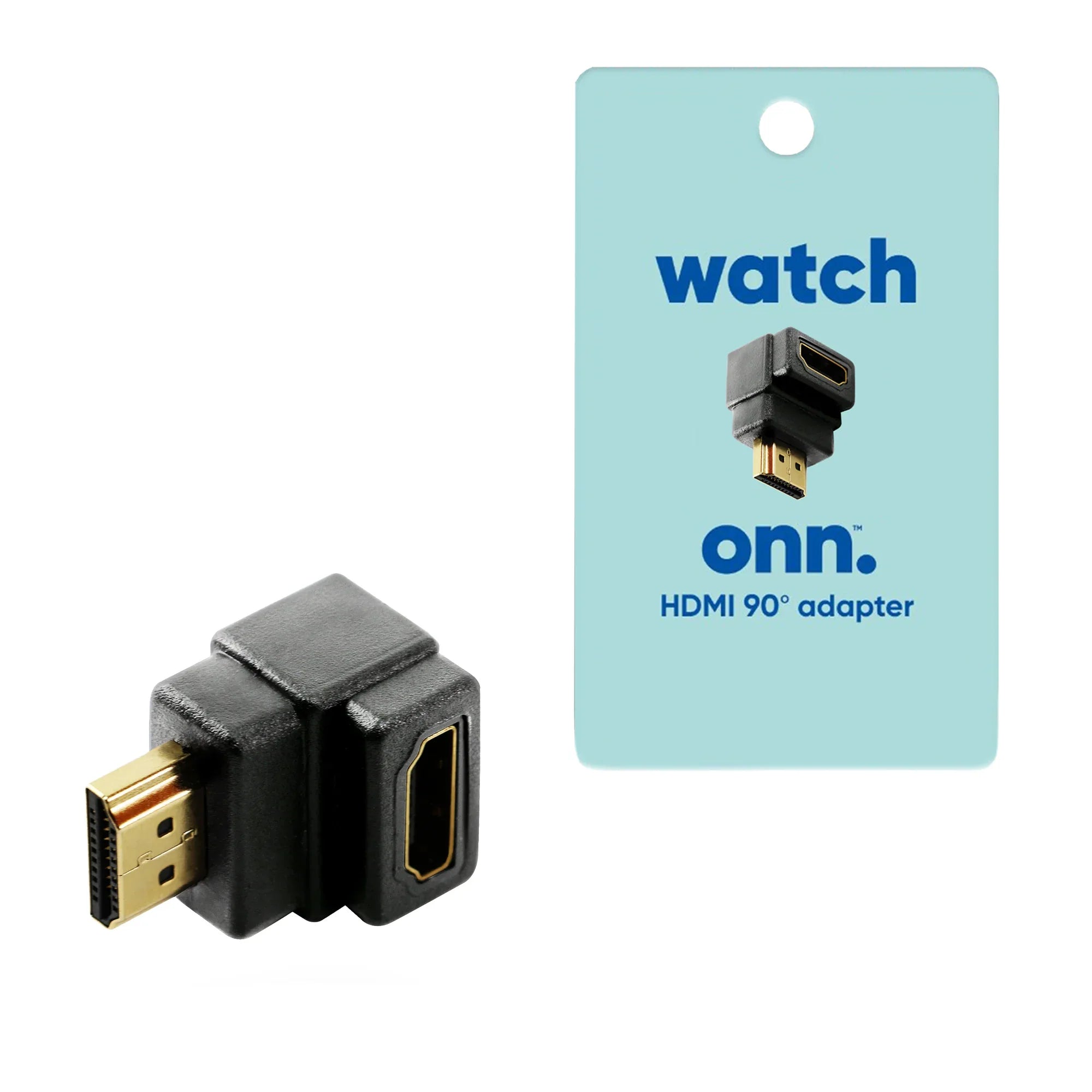 onn HDMI 90-Degree Adapter, Black