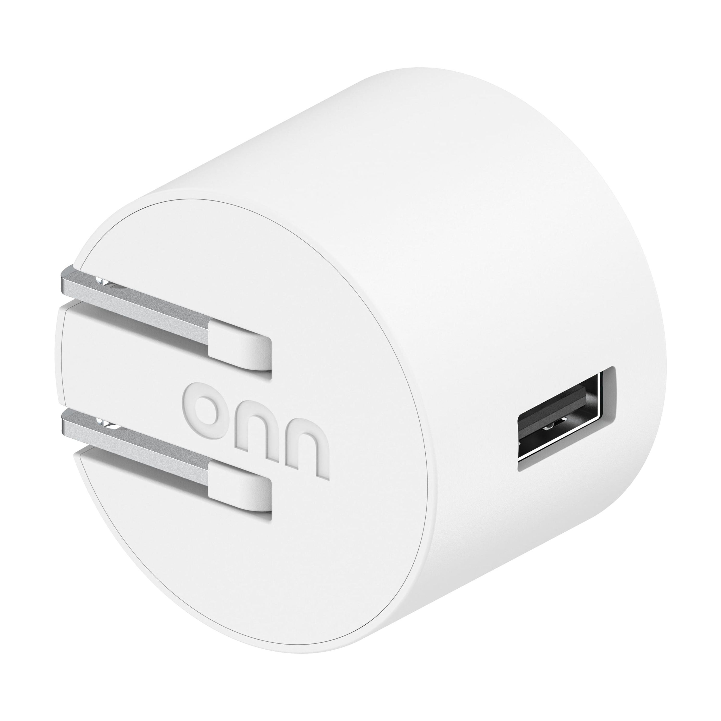 onn 12W Single USB-A Port Wall Charger with 3ft USB-C to USB Cable, Foldable Plug, White - Compatible with iPhone 17/16/15 Series, Samsung Galaxy, Google Pixel, and more