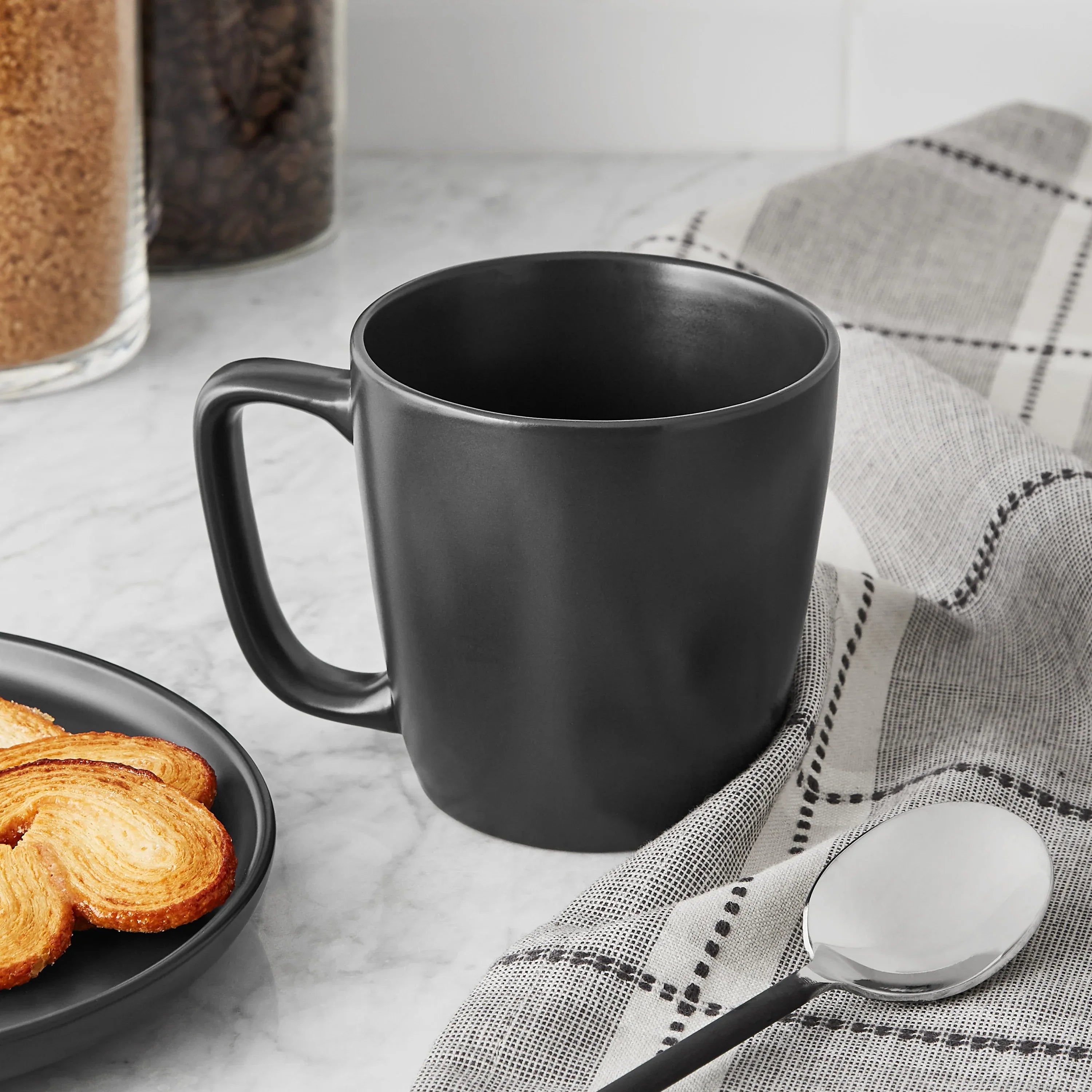Mainstays Alessandra 14oz Solid Matte Black Stoneware Mug
