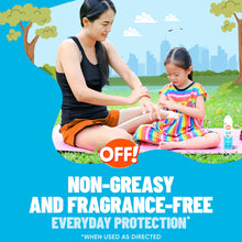Insect repellent spray being applied to a child’s leg with an aerosol can
