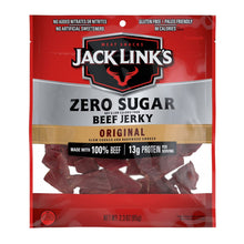 Jack Link's Zero Sugar Original Beef Jerky 2.3 oz pouch, front label with jerky pieces