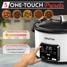 Programmable slow cooker touchscreen control panel with preset and temperature buttons