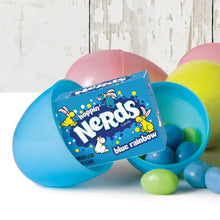 Blue Nerds blue rainbow candy pack with logo, in plastic Easter egg