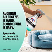 Allergen neutralizer spray bottle in hand, trigger nozzle, for fabric and carpet