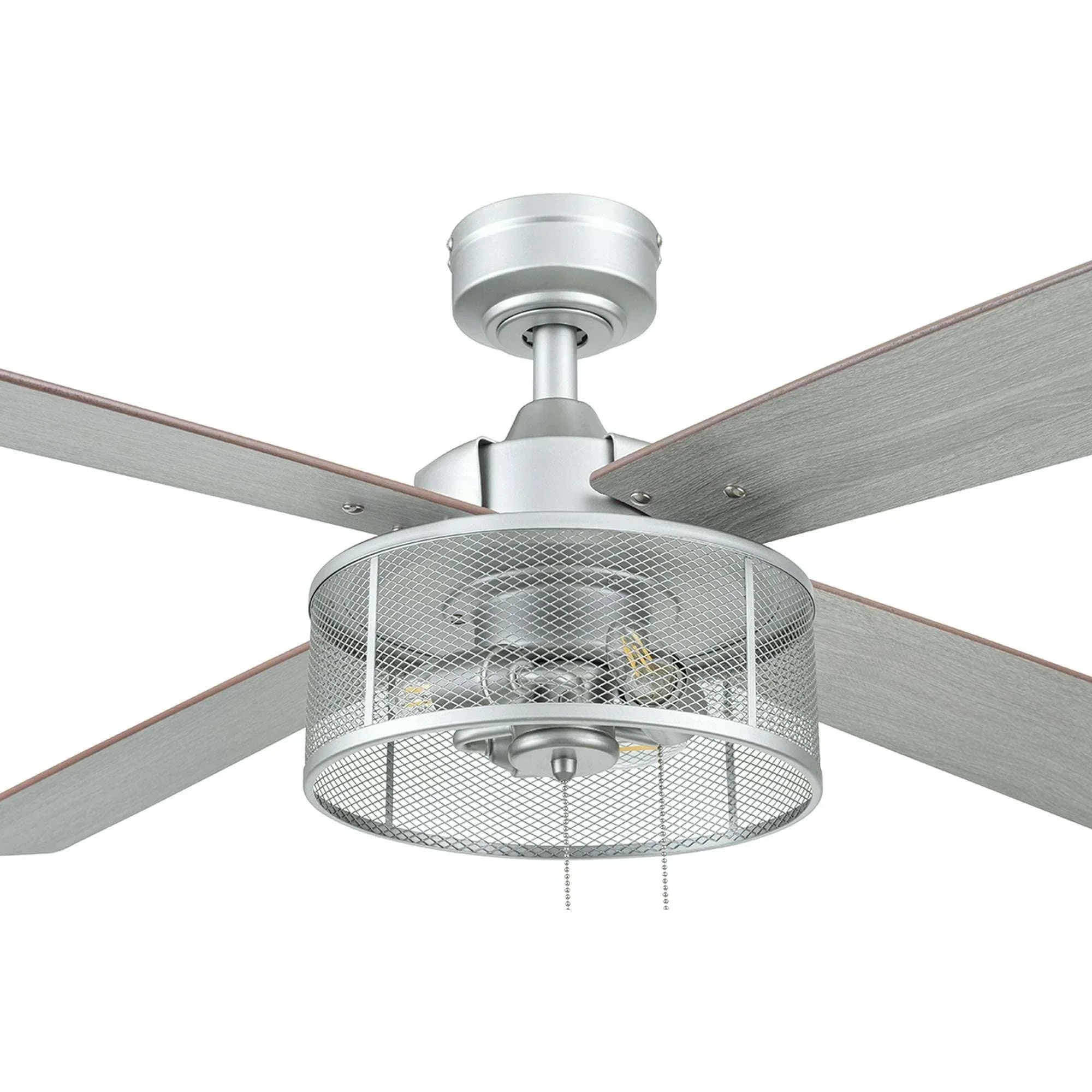 Better Homes & Gardens 52" Pewter Indoor Ceiling Fan with Light, 4 Blades, Pull Chains & Reverse Airflow - USA MEGA SHOP