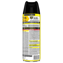 Raid bug spray can with yellow and black back label, black cap