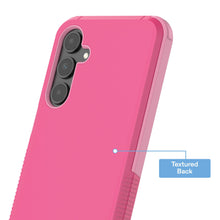 Pink textured back slim rugged phone case with raised camera area