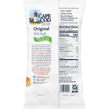 Cape Cod original sea salt potato chips bag back with Nutrition Facts and ingredients