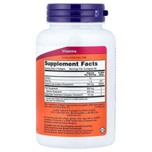 Gamma E Complex softgel bottle back label with Supplement Facts panel