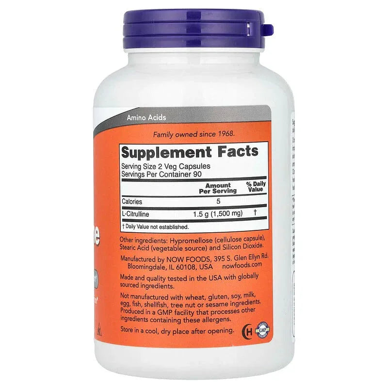 NOW Foods, L-Citrulline, 750 mg - USA MEGA SHOP