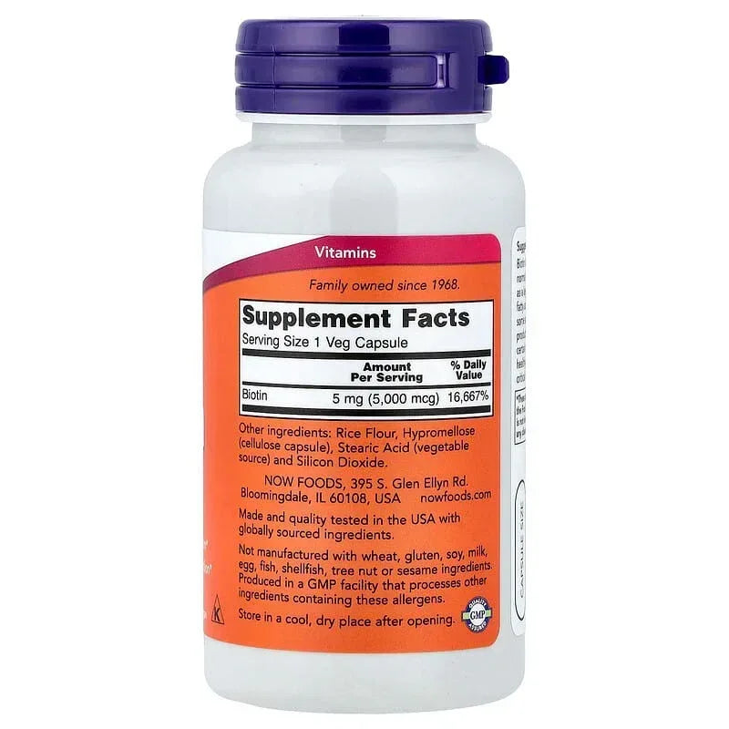 NOW Foods, Biotin 5,000 mcg