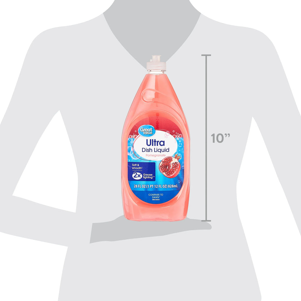 Great Value Soft & Smooth Ultra Dish Liquid, Pomegranate, 28 fl oz - USA MEGA SHOP