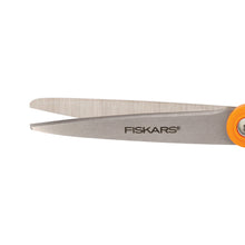 Stainless steel scissor blades with orange handle, Fiskars