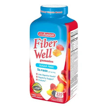 vitafusion Fiber Well gummies bottle side panel with label and ingredient text