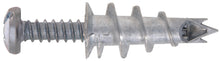 Drywall wallboard anchor screw, #8 zinc, silver, pointed end and ridged shank
