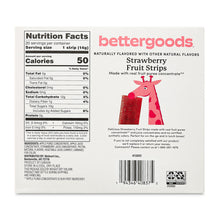 bettergoods Strawberry Fruit Strips box back with Nutrition Facts label