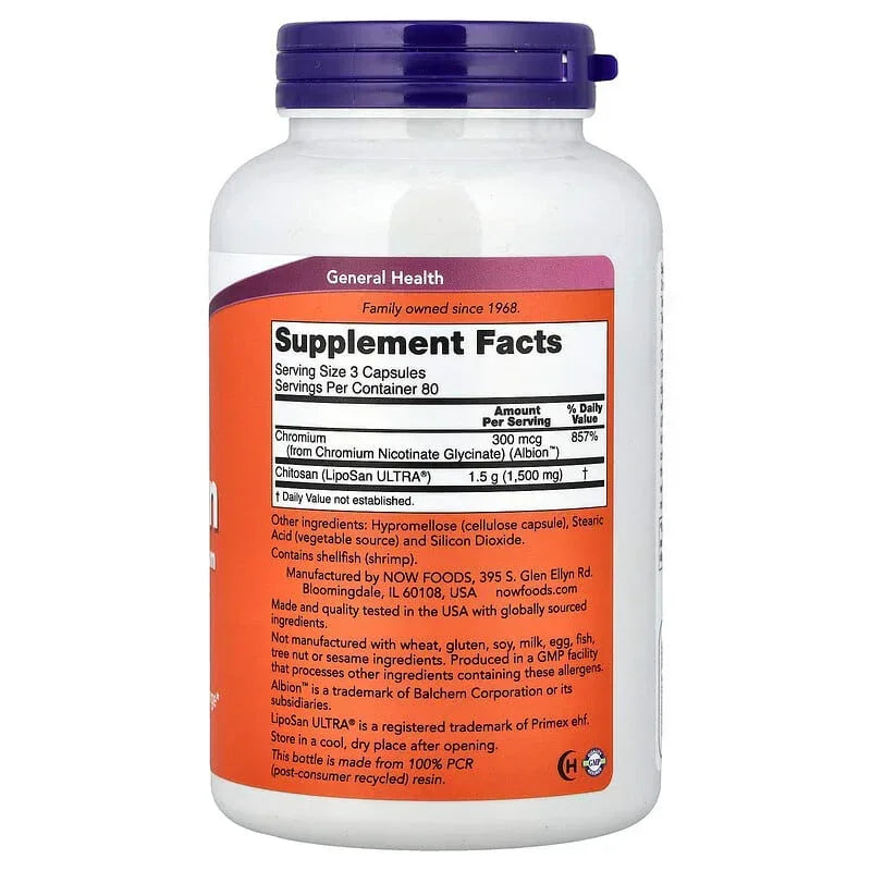NOW Foods, Chitosan plus Chromium, Capsules