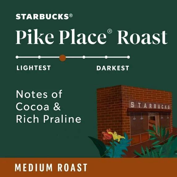 Starbucks Pike Place Roast, Hot or Iced Coffee, Medium Roast K-Cup Coffee Pods, 44 Count - USA MEGA SHOP